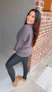 Charcoal Ultra Soft Cashmere Sweater Top