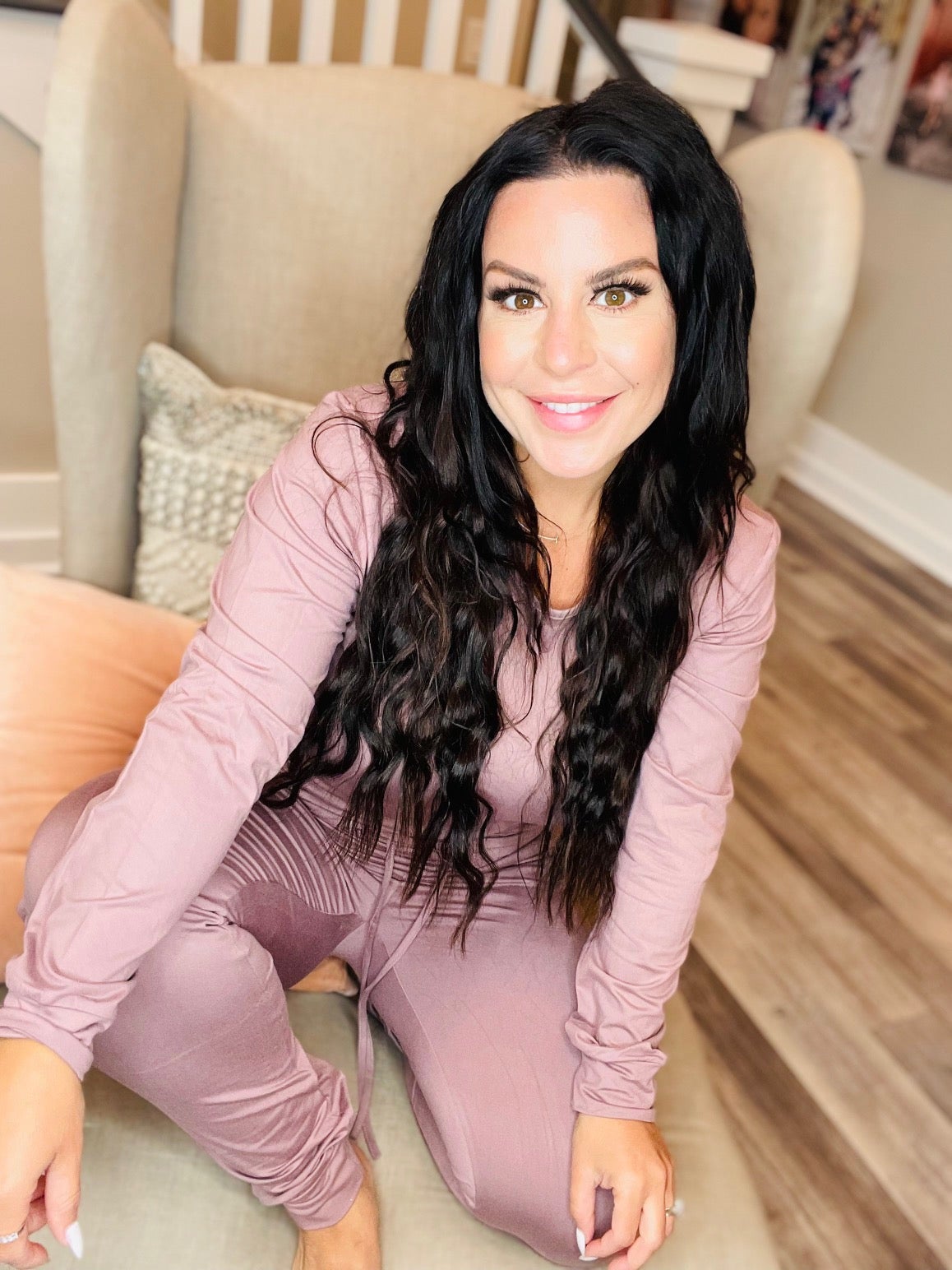 Ultra Soft Two Piece Set  Dusty Rose Joggers and Long Sleeve Top