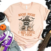 Need Coffe To Focus  Halloween Graphic Top