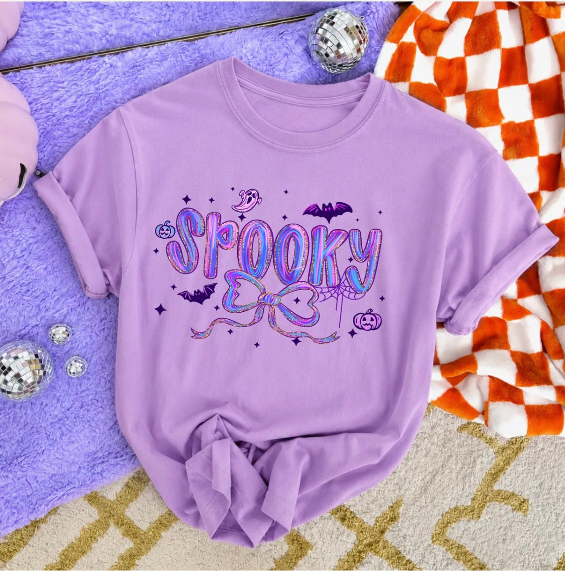 Purple Spooky Halloween Grpahic Top