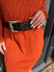 Diva Black And Silver Buckle Belt