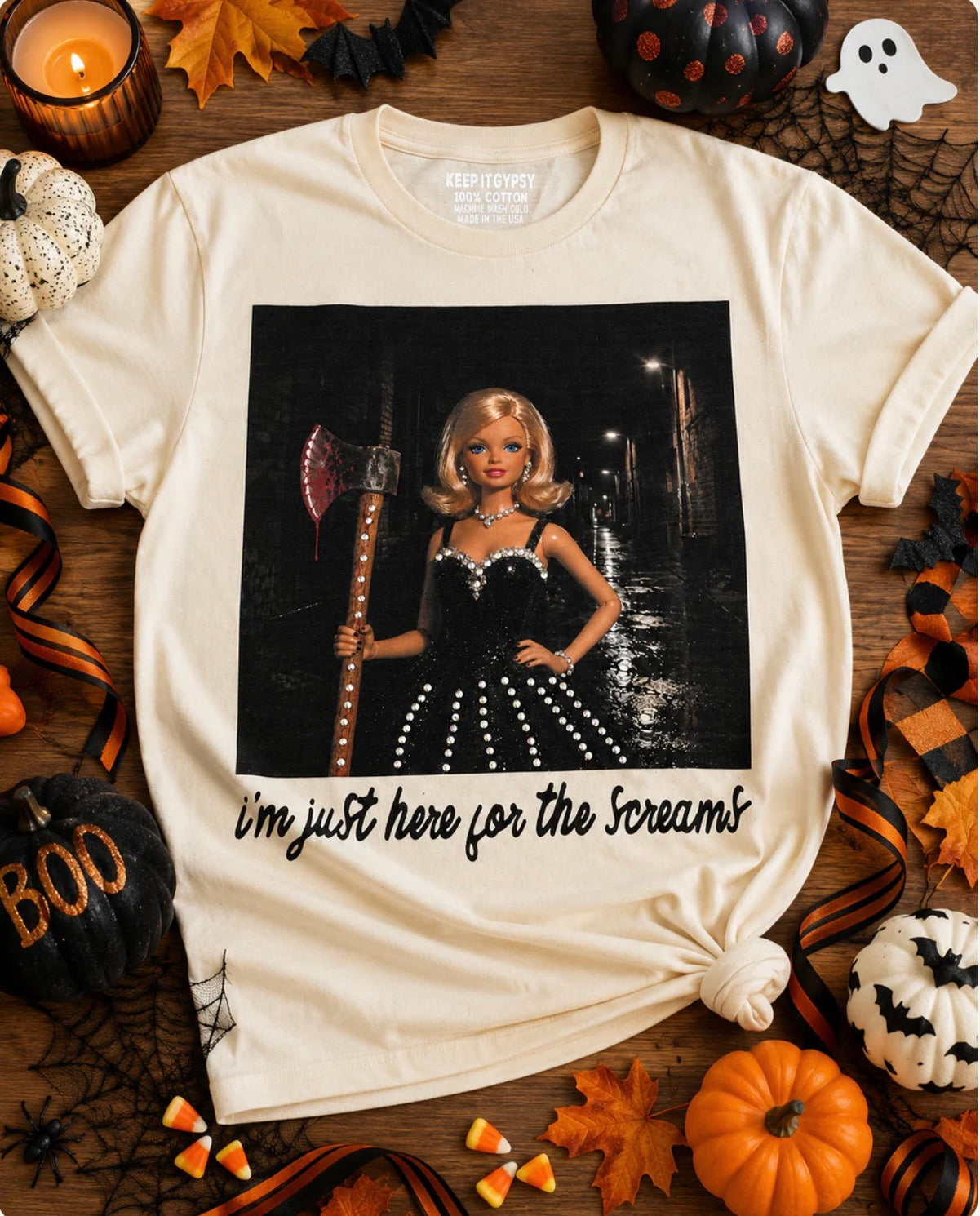 Just Here for The Scream Bling Top