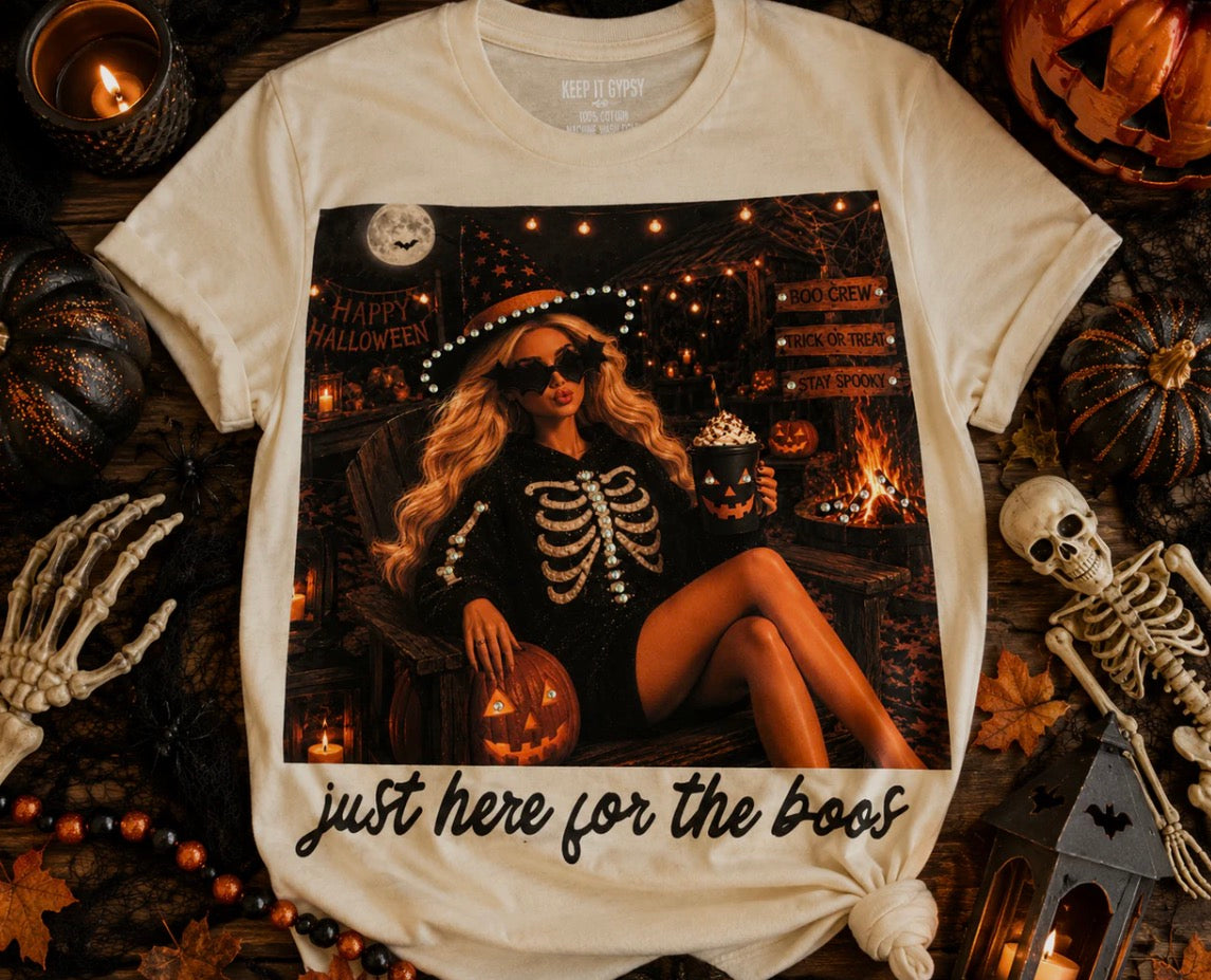 Just Here for The Boos  Bling Top
