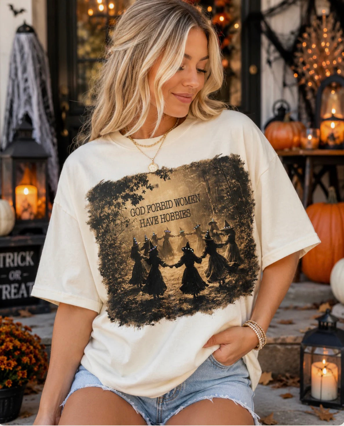God Forbid Women Have Hobbies Bling Graphic Top