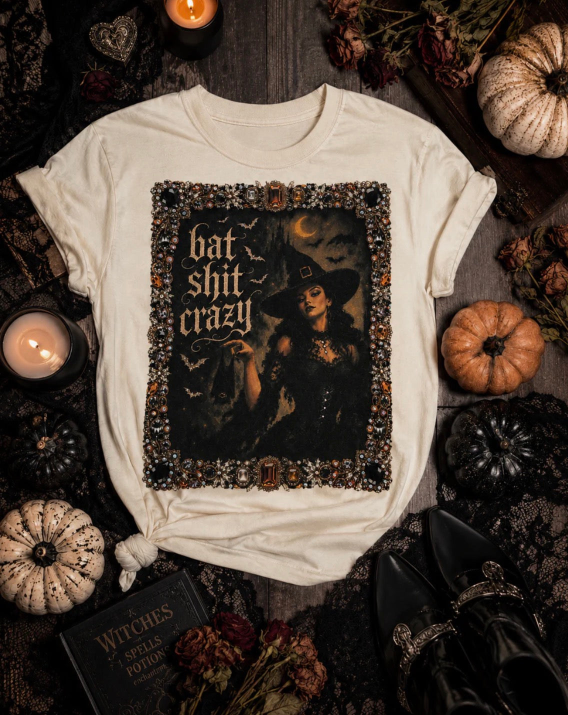 Bat Shiz Crazy Bling Graphic Top