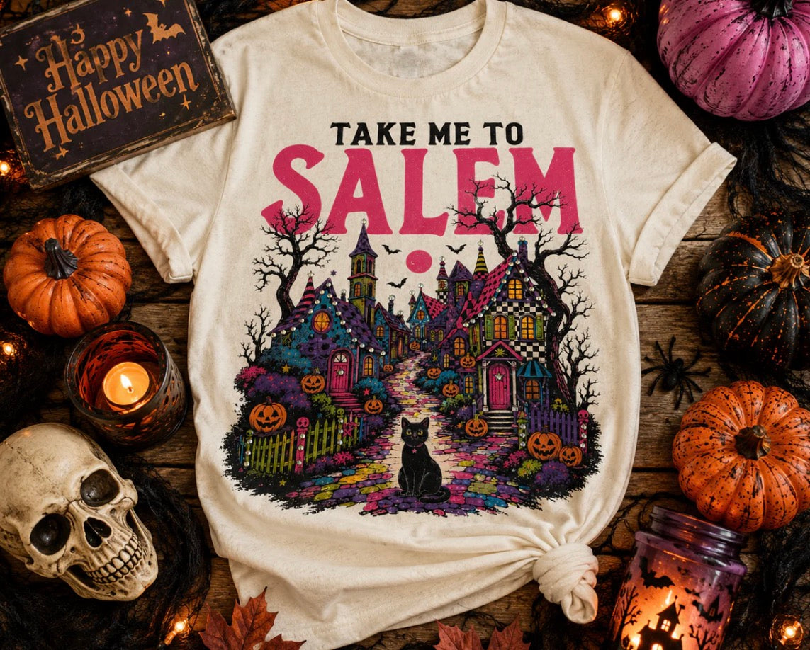 Take Me to Salem Color Halloween Graphic Top