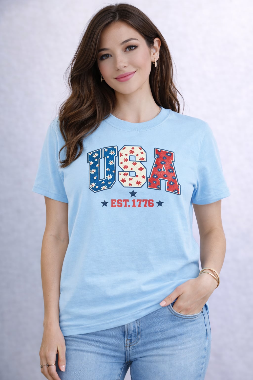 USA floral Graphic Tee