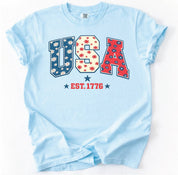USA floral Graphic Tee