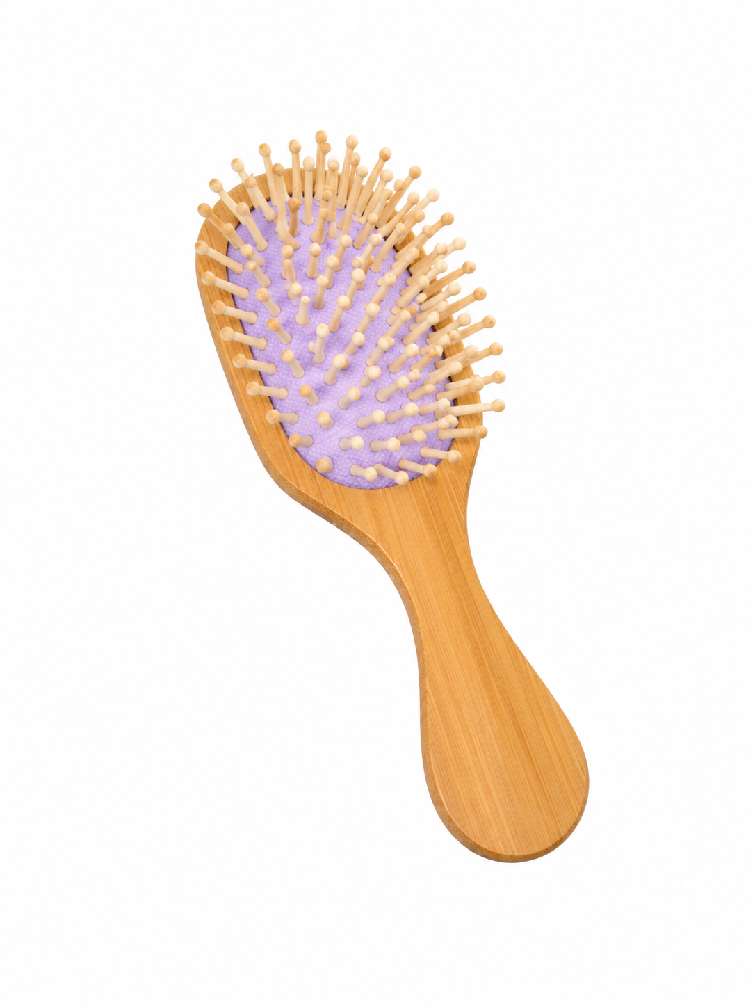 Wooden Handle Purple Mini Hair Brush