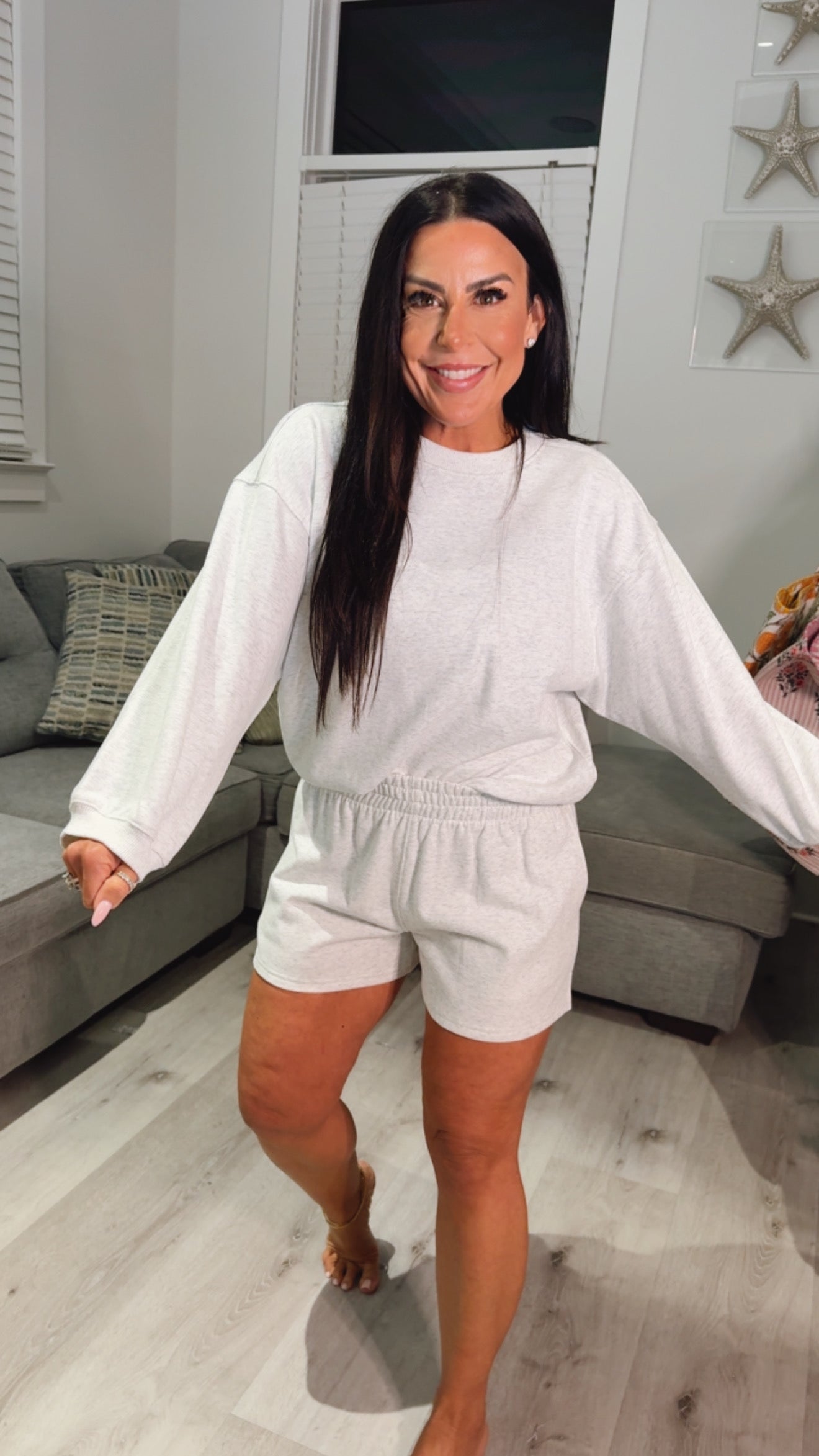 The Greii  Light Heather Grey Lounge Shorts