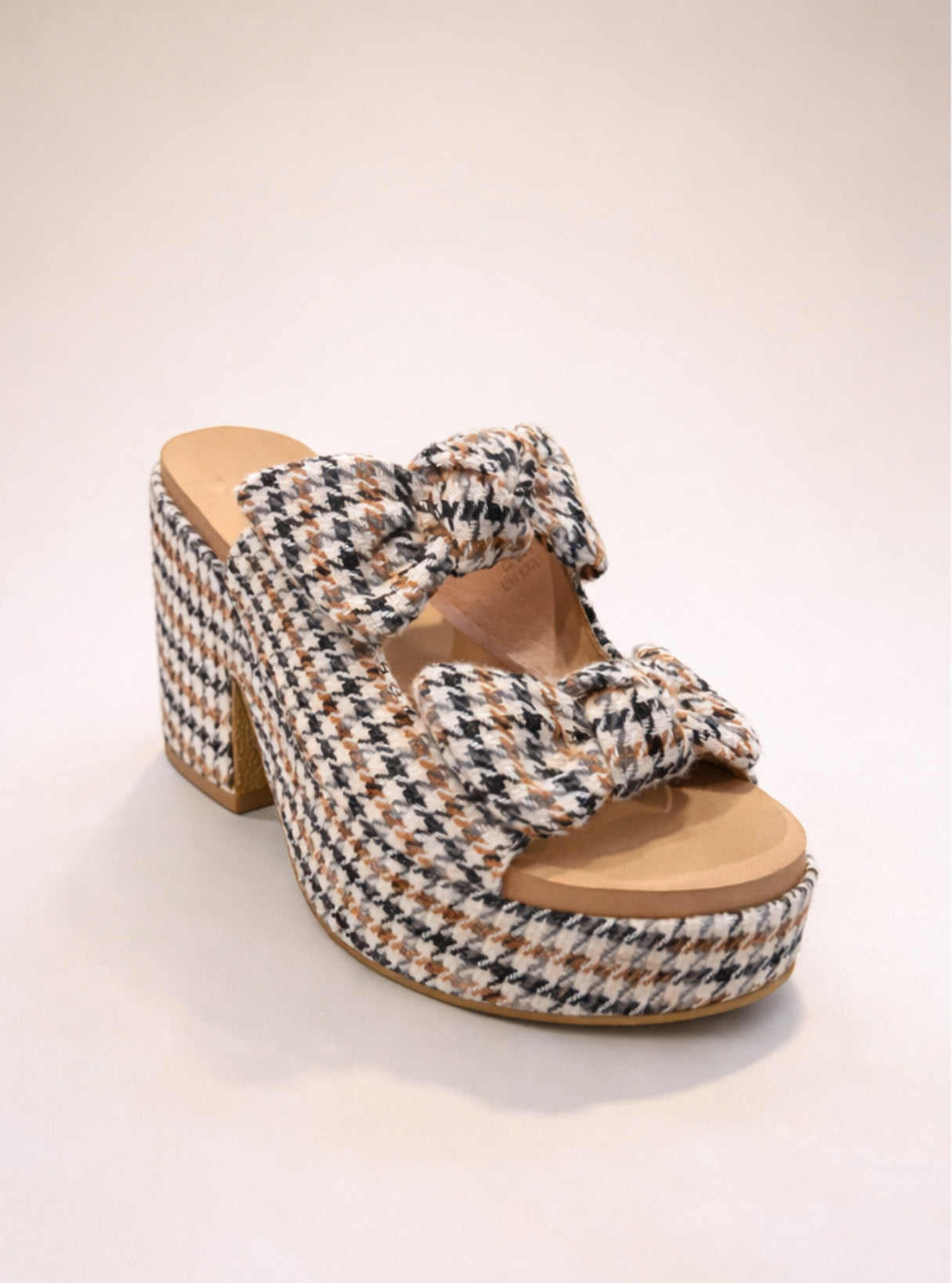 Black and Tan Houndstooth Bow Corky