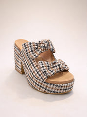 Black and Tan Houndstooth Bow Corky