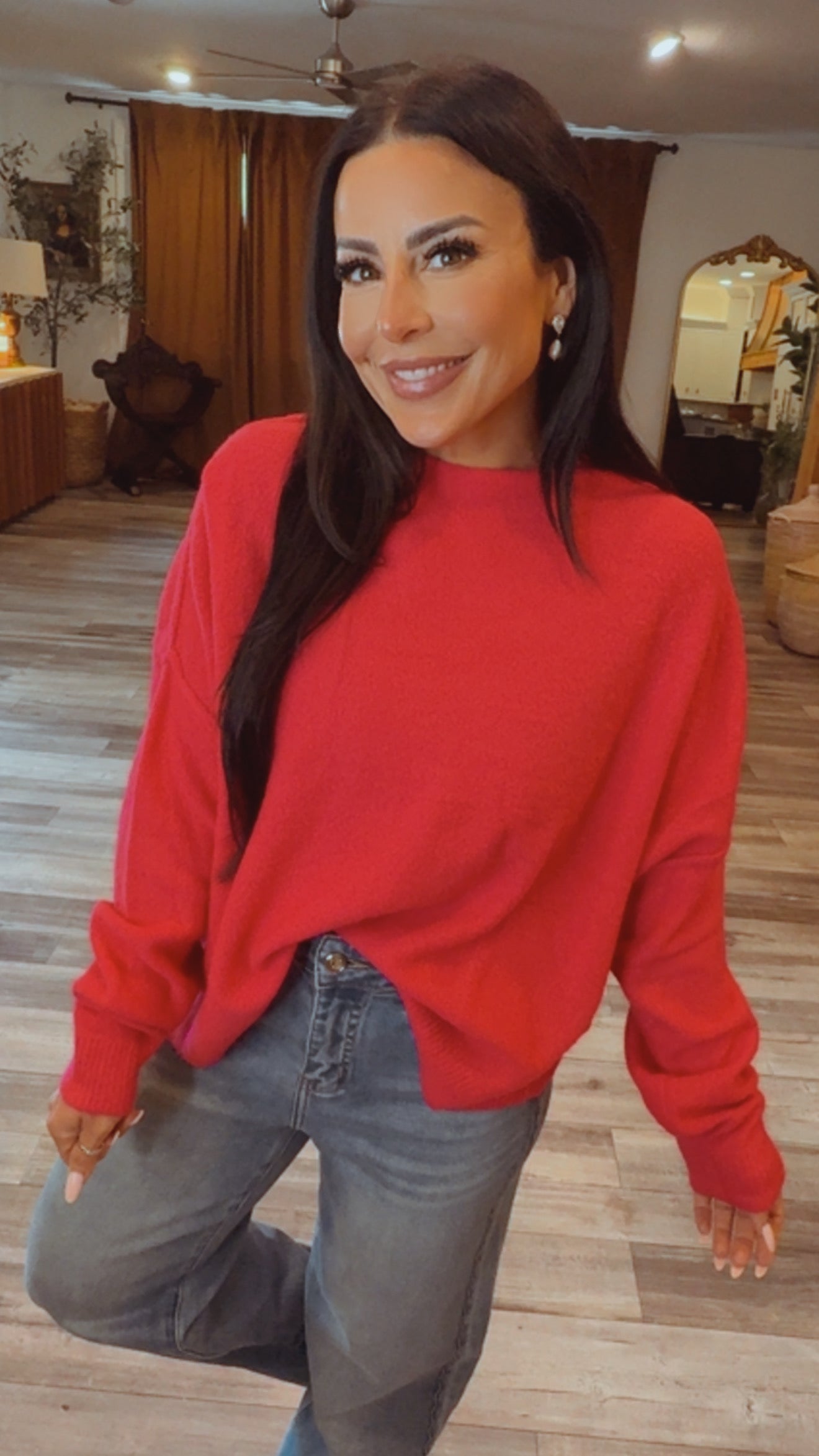 Fuscia Boxy Knit Sweater