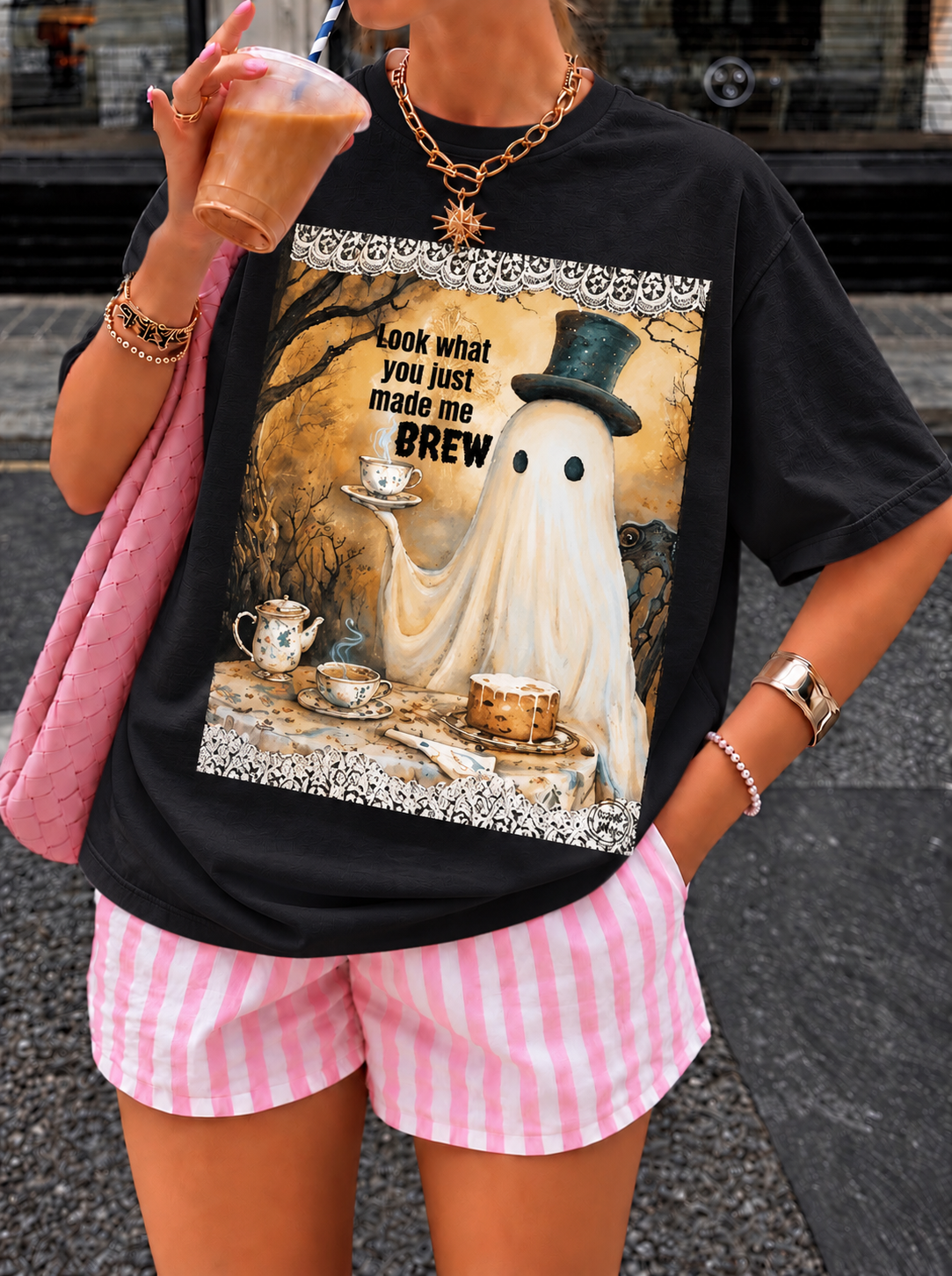 Look What You Just Made Me Brew Bling Grpahic Top