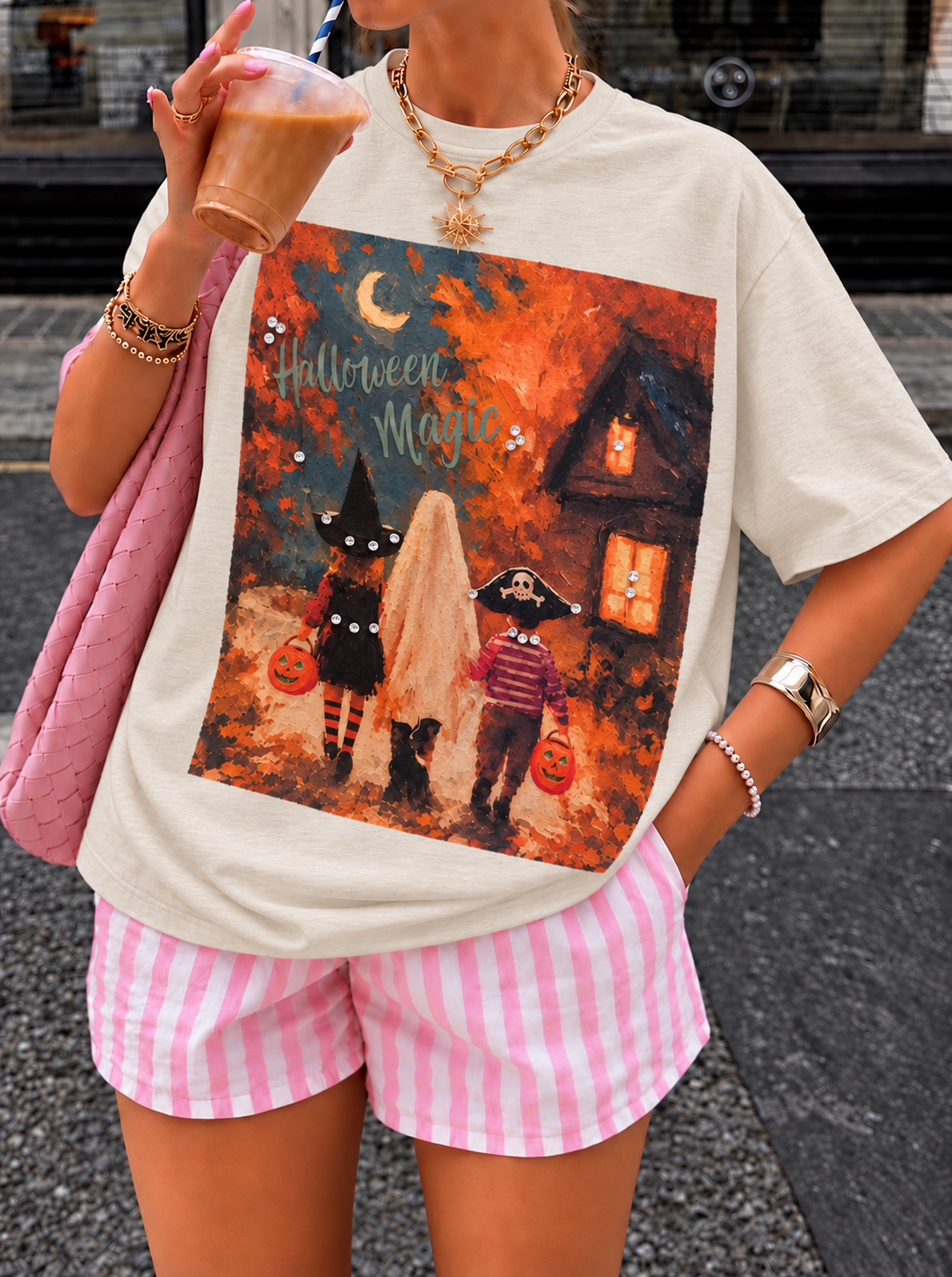 Halloween Magic Bling Grpahic Top