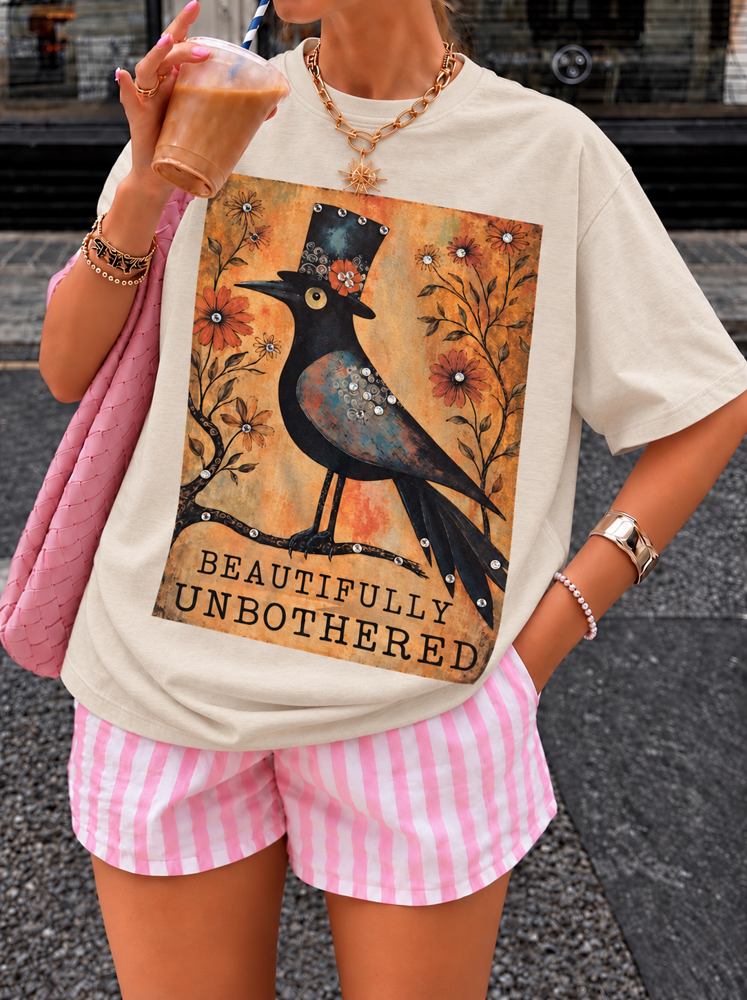 Beautifully Unbothered Bling Grpahic Top