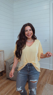 Loose Fit Mango Cold Shoulder Top