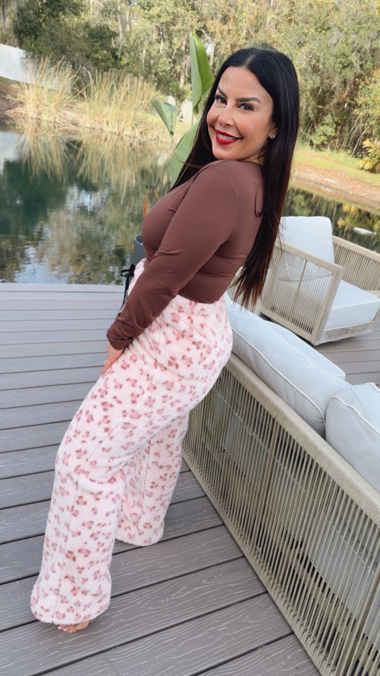 Pink Leopard Cozy Plush Lounge Pants