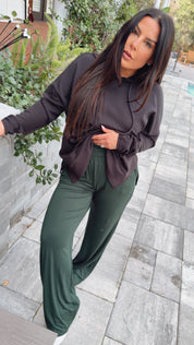 Rae mode Ultra Soft Wide Leg Regency Green Pants