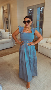 Light Denim  Woven Cami Dress Stitch and Co 30a