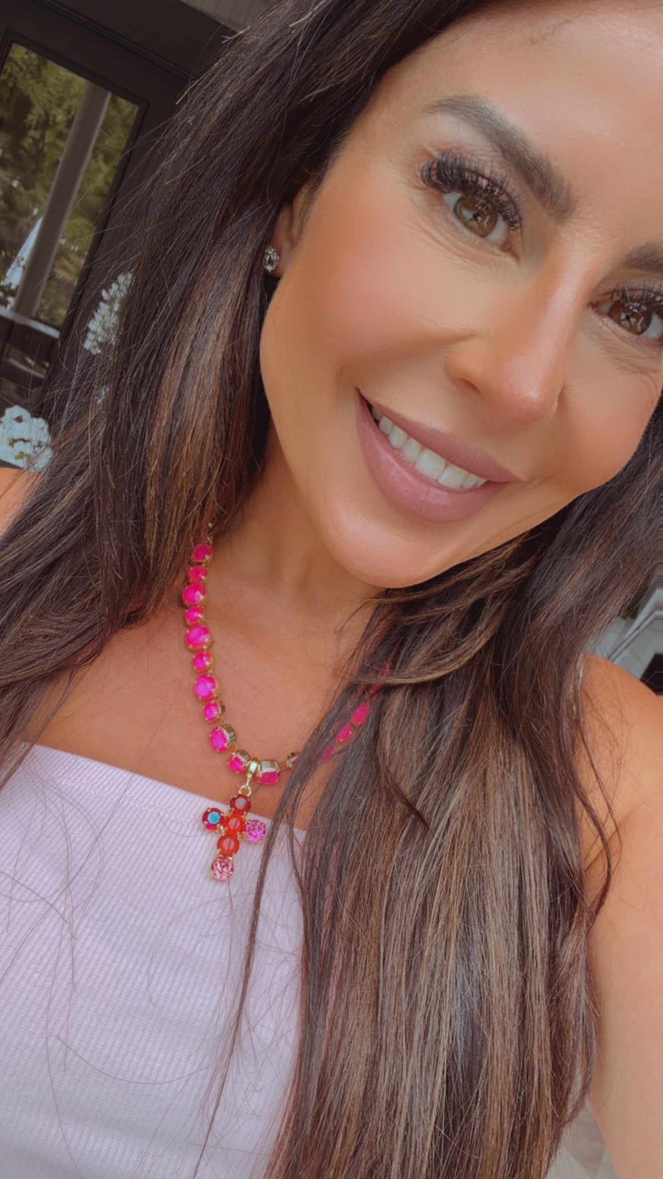 Diva Crystal Mini Cross Charm