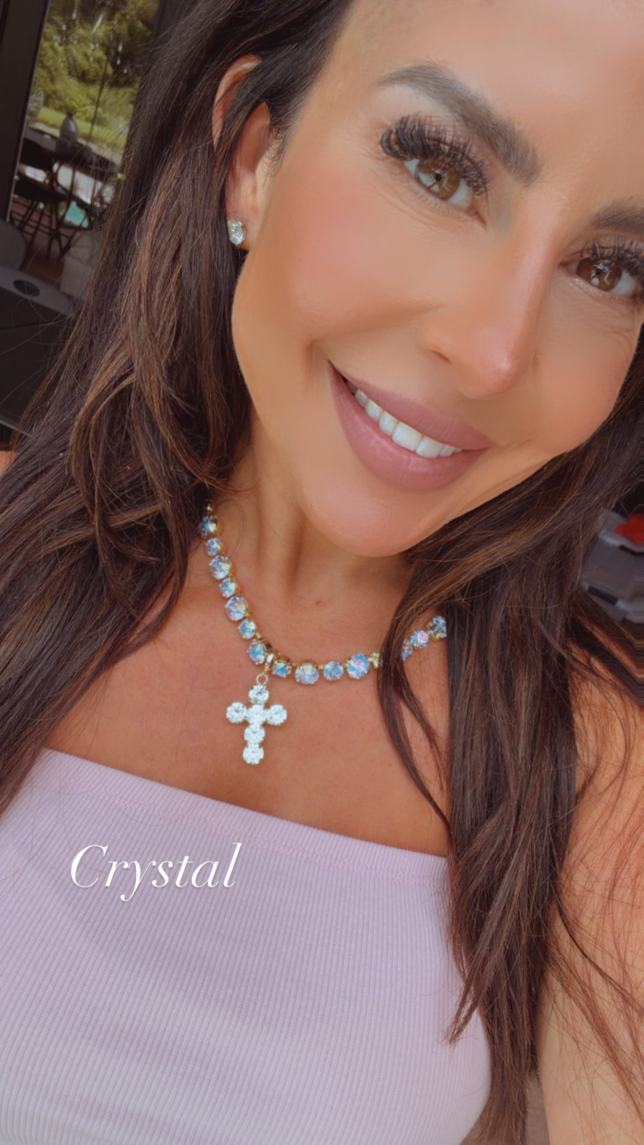 Diva Crystal Mini Cross Charm