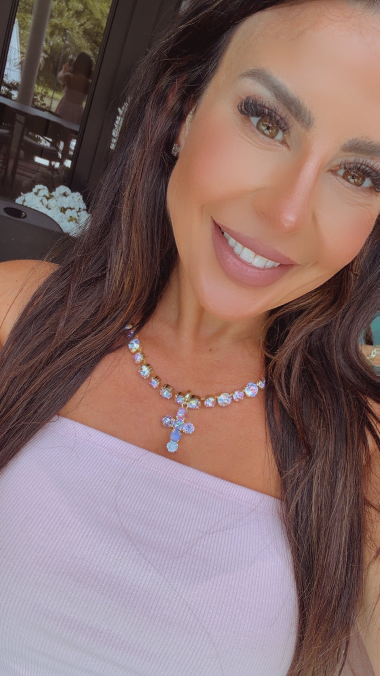 Diva Crystal Mini Cross Charm