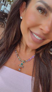 Diva Crystal Mini Cross Charm