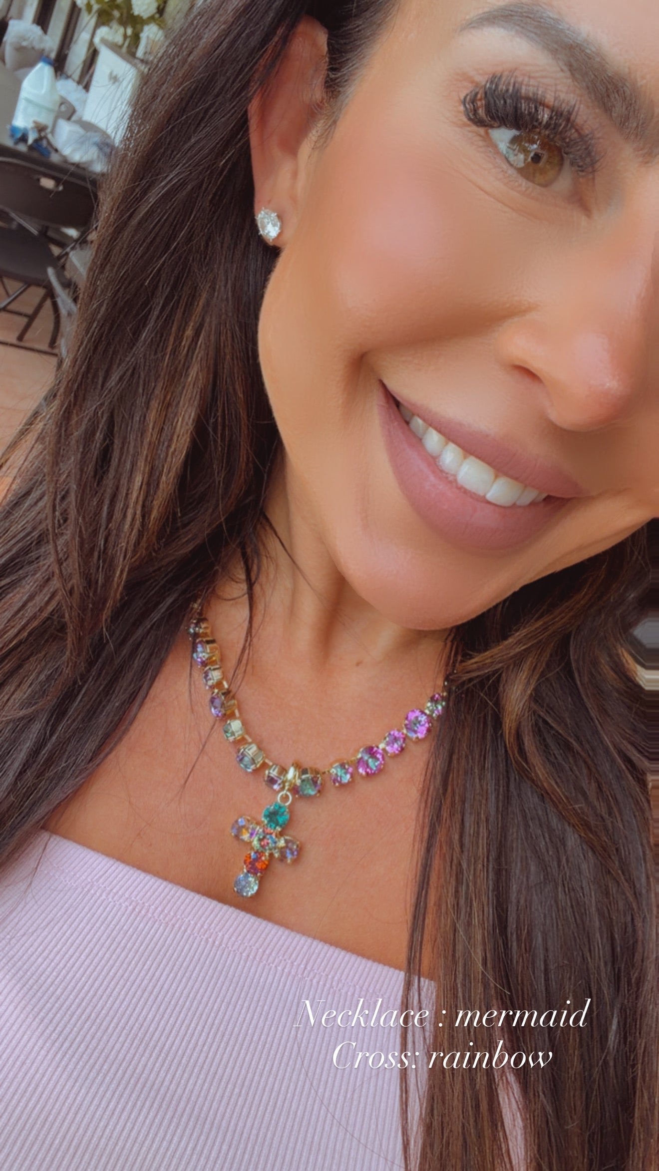 Diva Crystal Mini Cross Charm