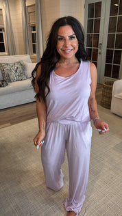 Lilac Viscose Modal V Crossover Pants 30a