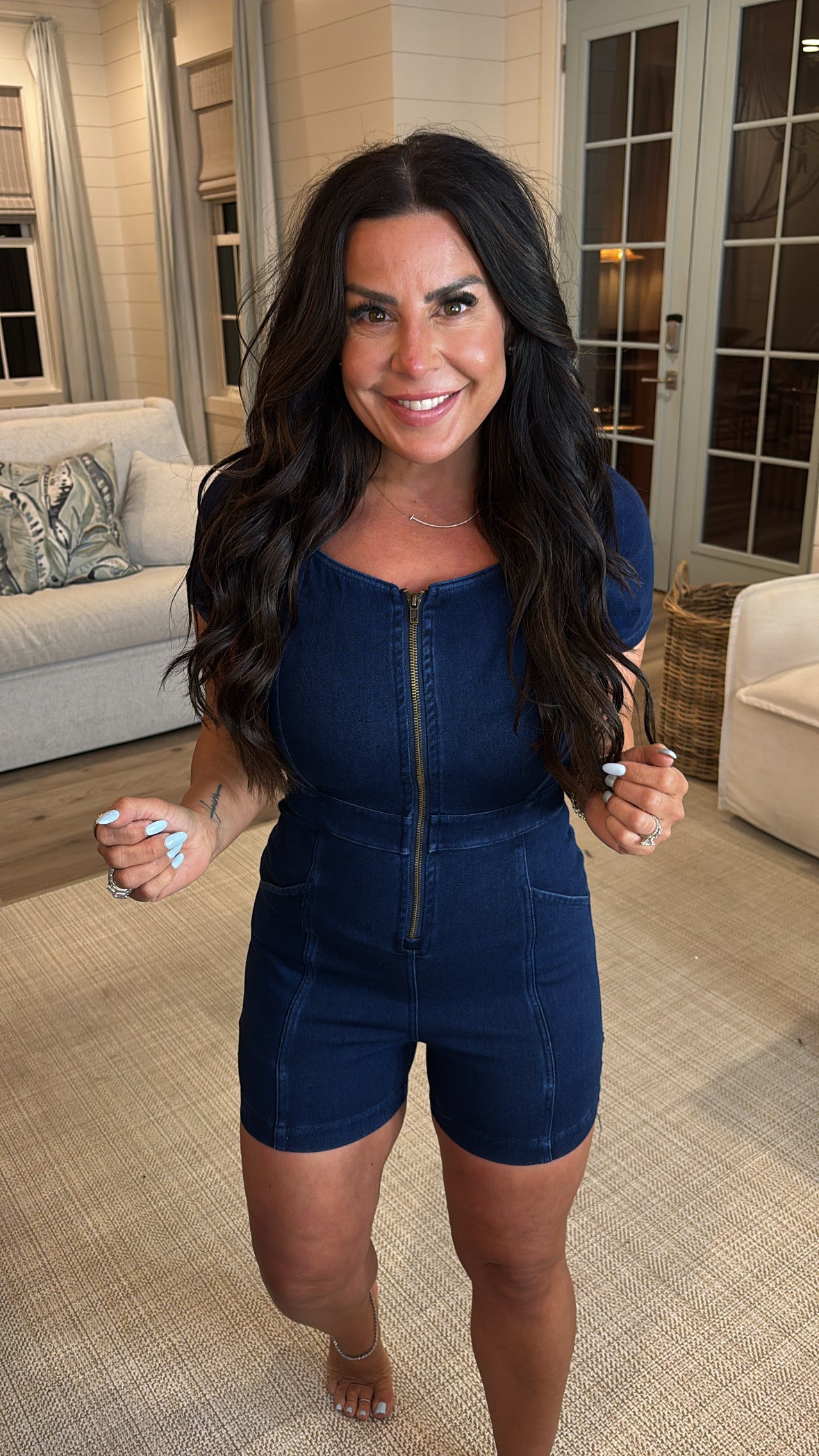 Rae Mode 1Ultra Stretch Cotton Denim Romper 30a