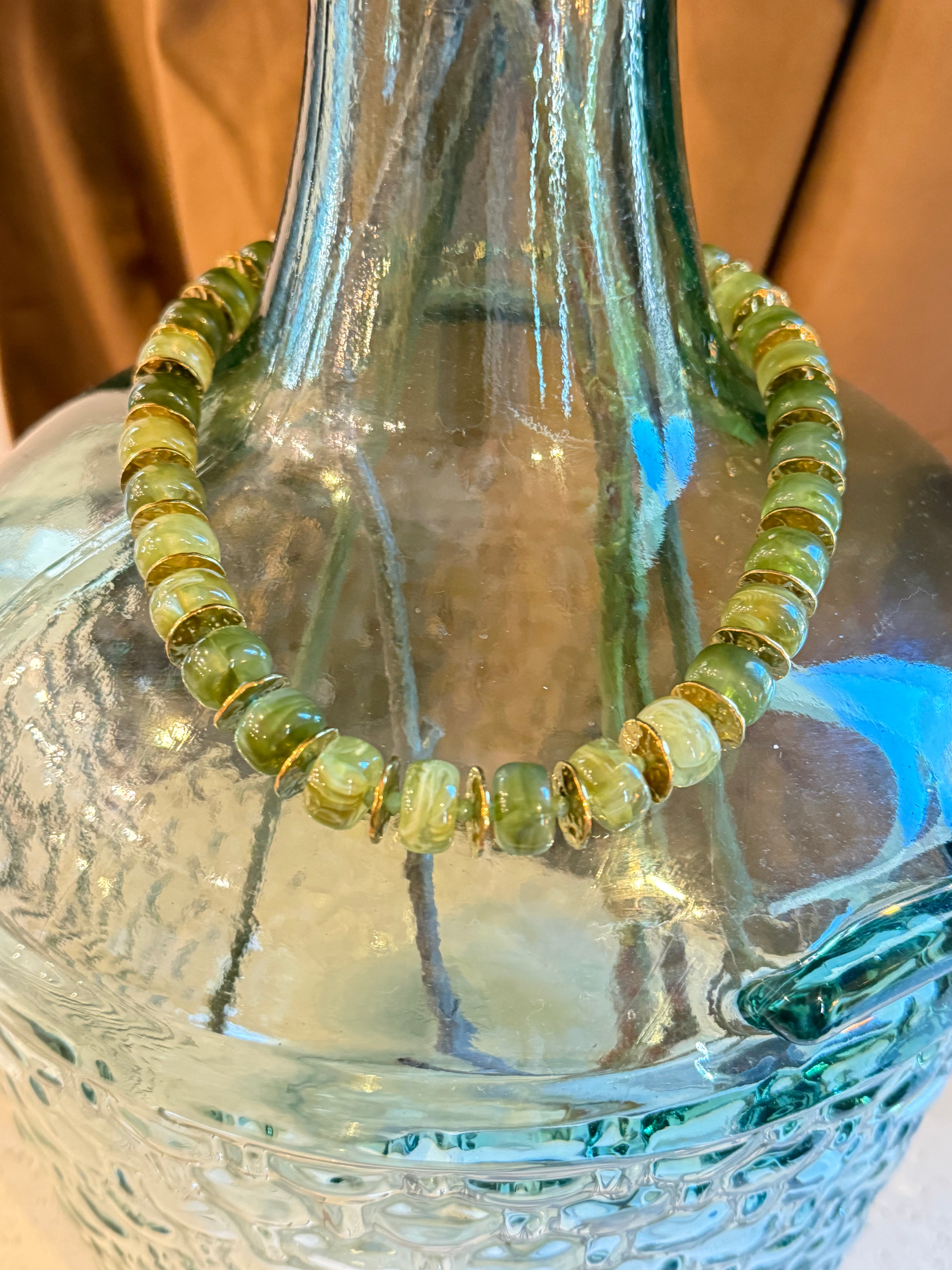 Jade and Gold Beaded Neckalce