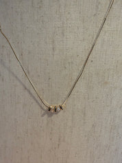 Gold and White Beaded Necklace