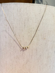 Gold and White Beaded Necklace