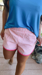 Go Getter Pink and Hot Pink Piped Shorts