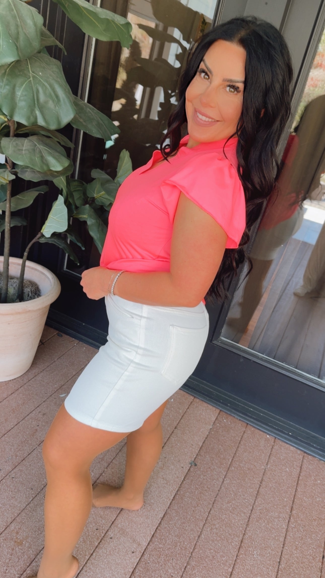 The Olivia High Rise  White Denim  Jean shorts
