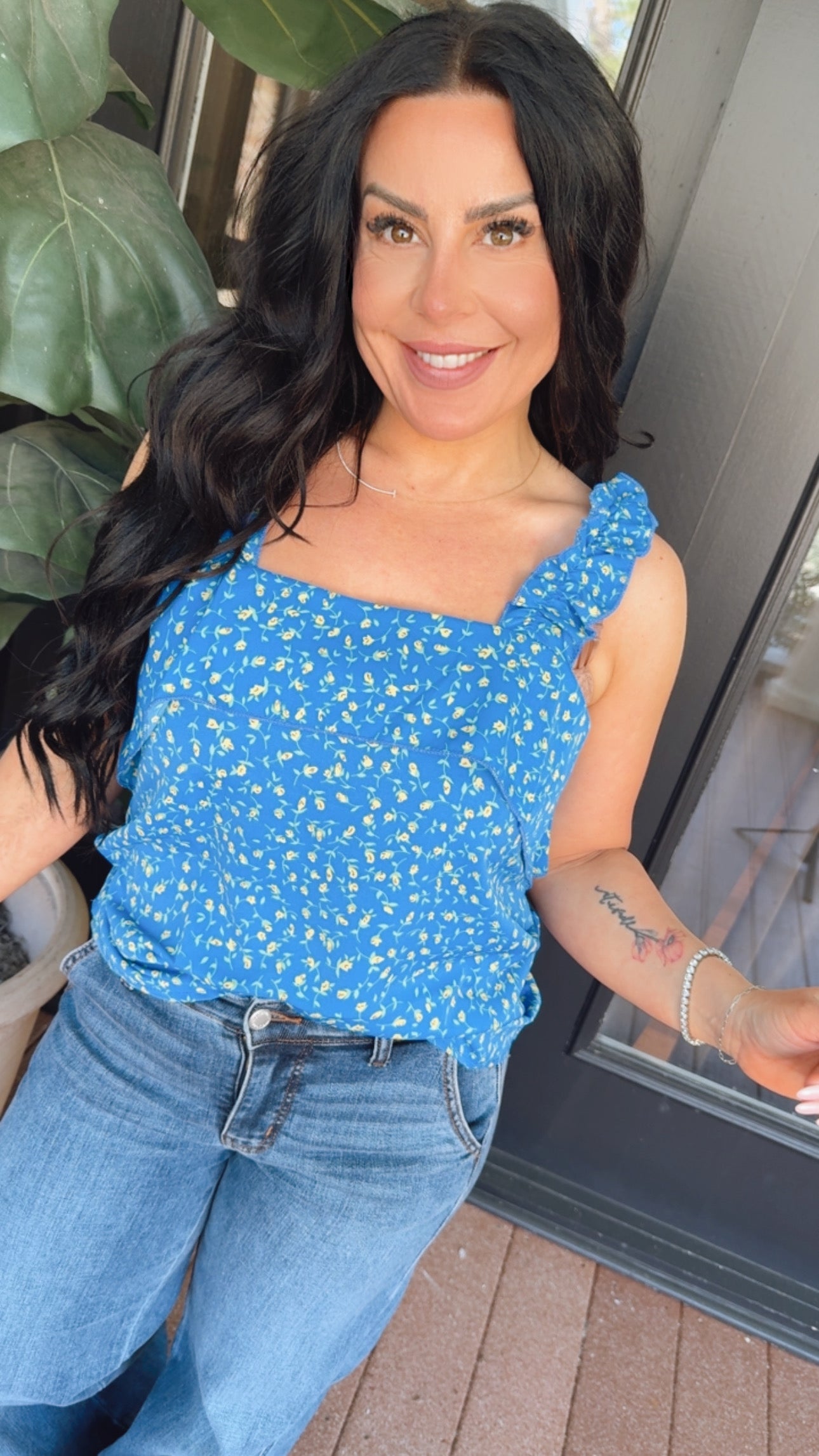 Chic Blue Flounce Tank