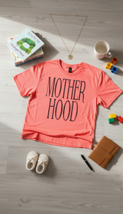 Coral Mother Hood Cropped Graphic Top