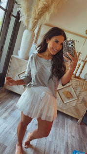 Athletic Sassy White Twirl Skort