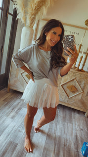 Athletic Sassy White Twirl Skort