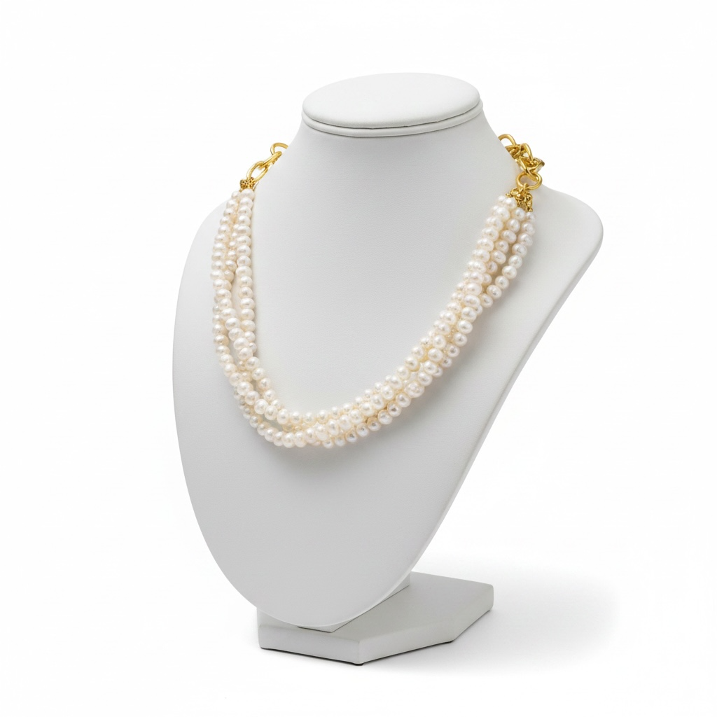Chic Triple Fresh Water Pearl Diva Necklace
