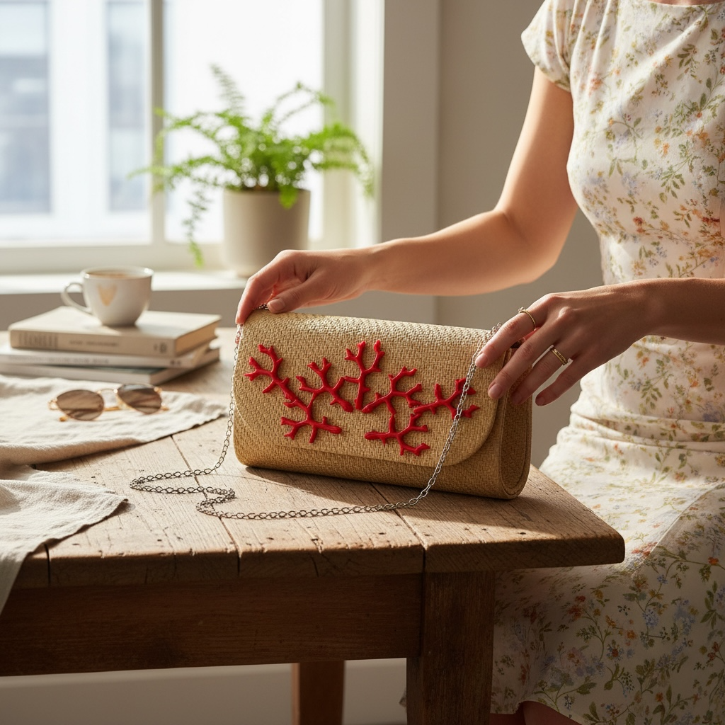 Coral And Seagrass Crossbody Bag