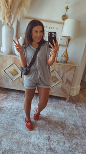 Black and white Textured Loose Fit Shorts