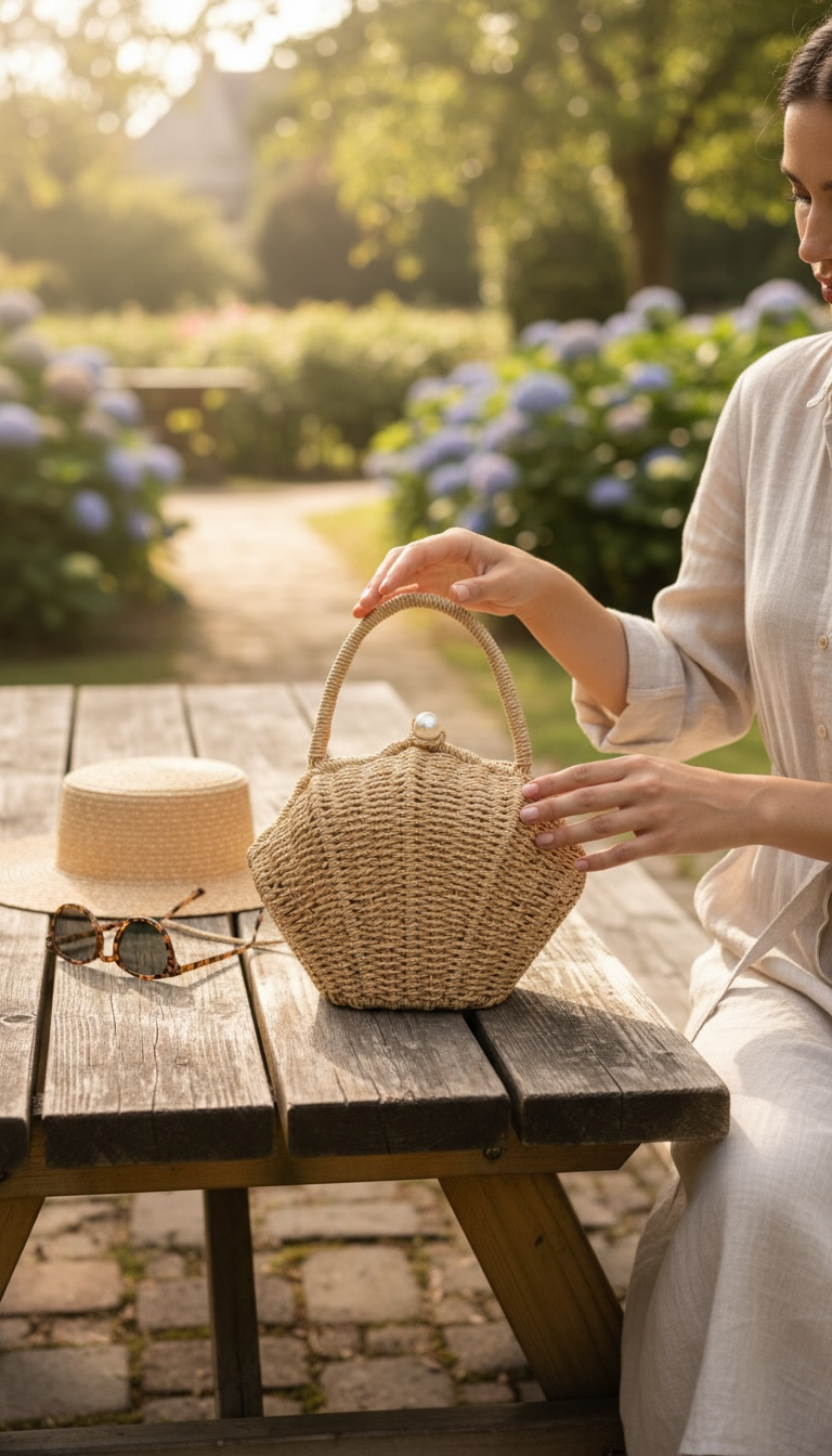 Scallop Shell Woven Purse