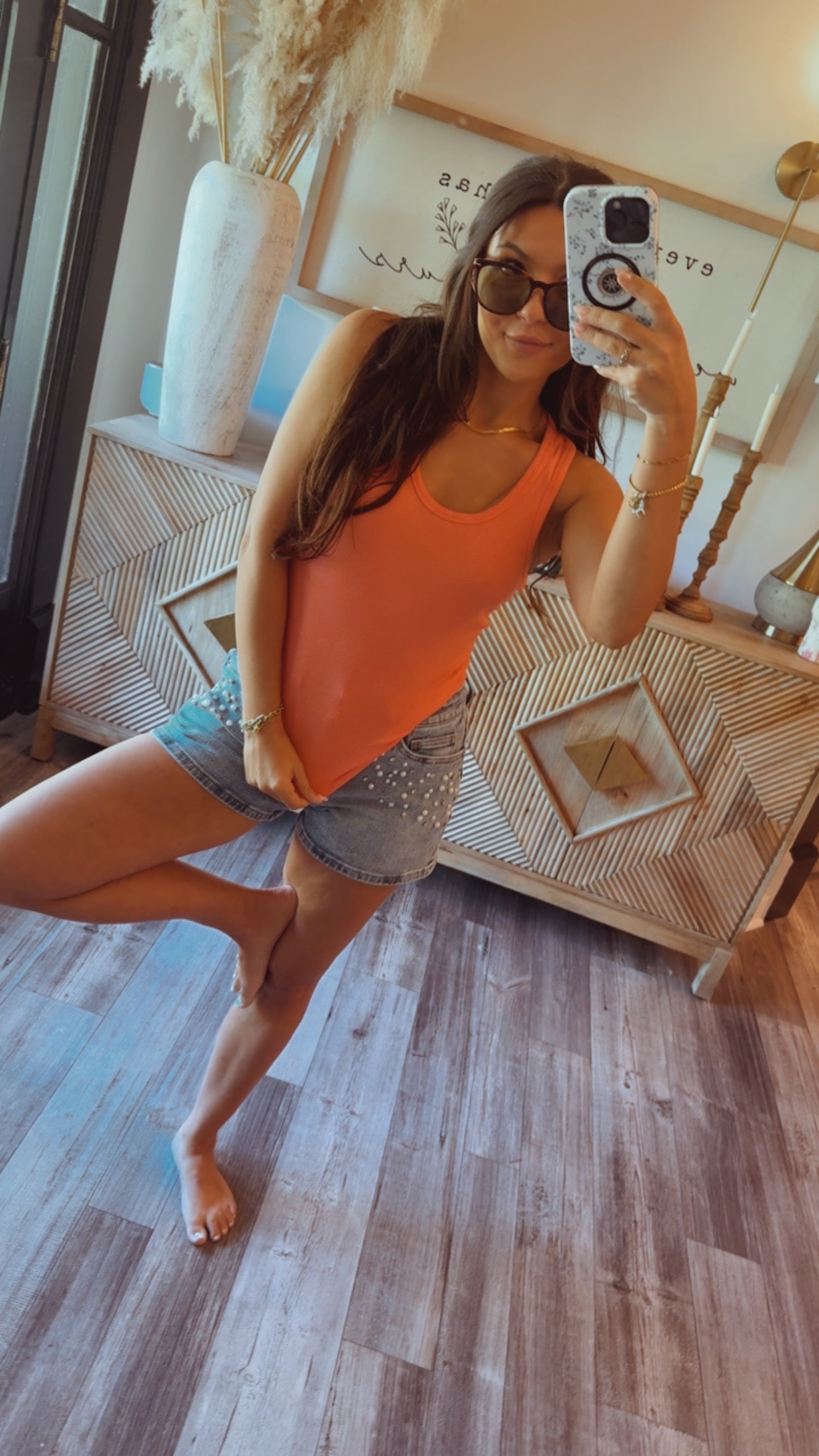 Watermelon Slim Fit Scoop Neck Tank