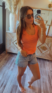Watermelon Slim Fit Scoop Neck Tank