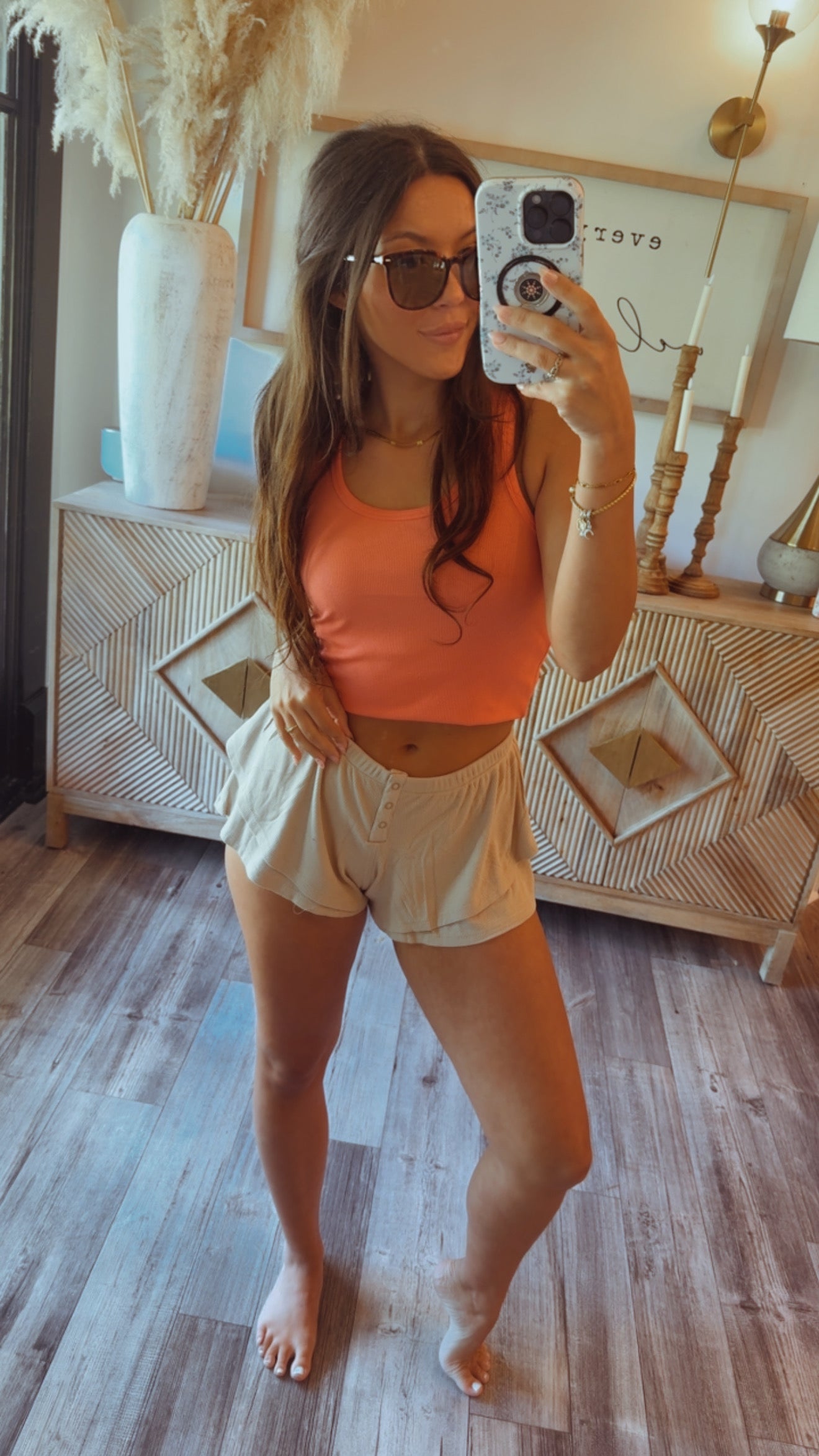 Flirty Off White Lounge Shorts
