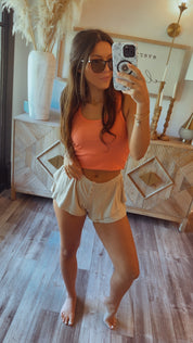 Flirty Off White Lounge Shorts