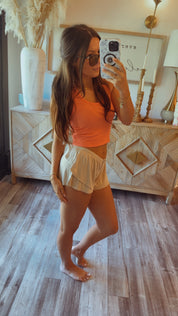 Flirty Off White Lounge Shorts