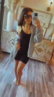 Sassy Sporty Tank Black Jumpsuit